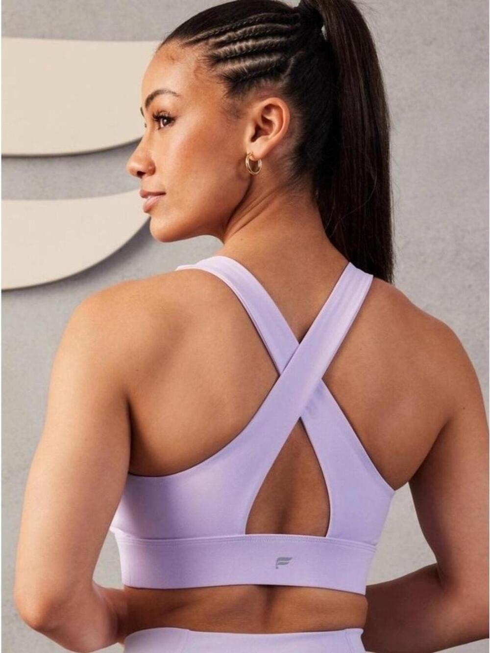 Fabletics Oasis Twist Medium Impact Sports Bra Hazy Iris Women’s Medium
